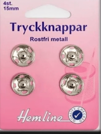 TRYCKKNAPPAR 4 ST. 15 MM - Nordiska Hemtextil