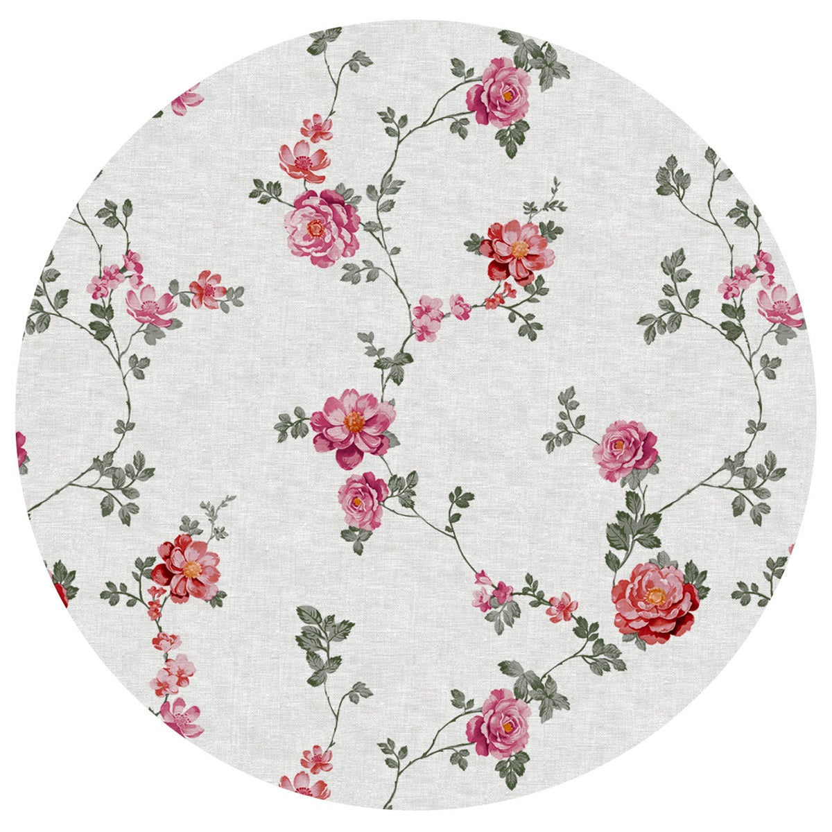 Vaxduk rund E48-11 blomranka rosa