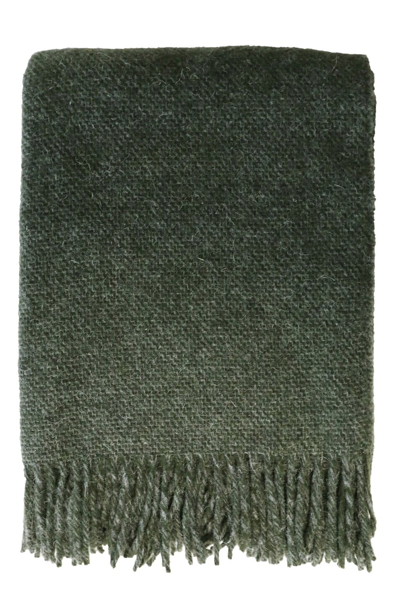 Nelson ullpläd 130x170 grön - Nordiska Hemtextil