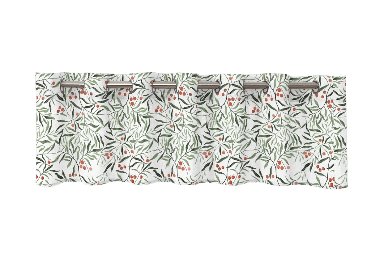 Grim öljettkappa vit/grön 50x250cm