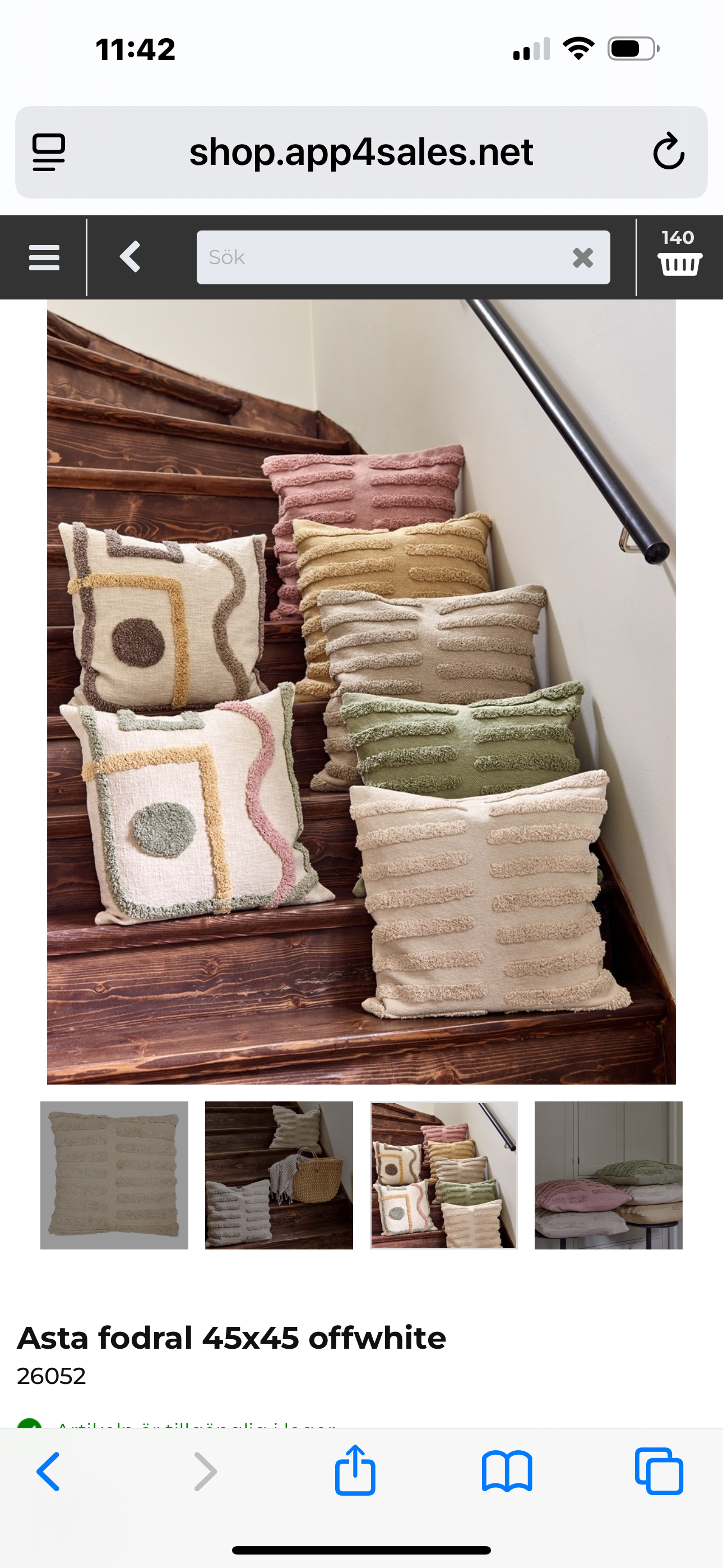 Asta fodral 45x45 offwhite
