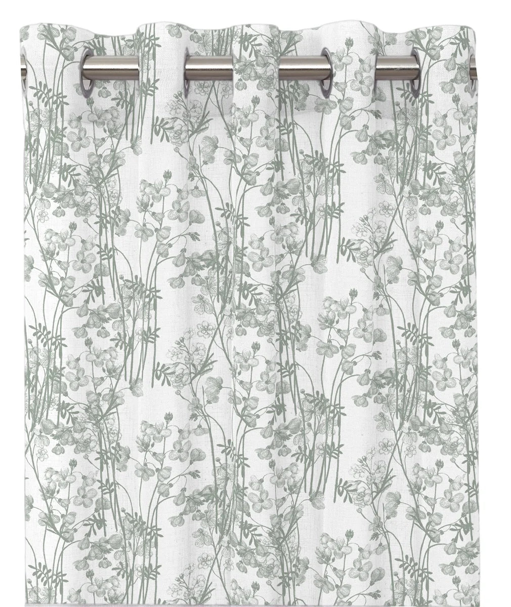 Blommigt öljettlängder grön 120x240cm