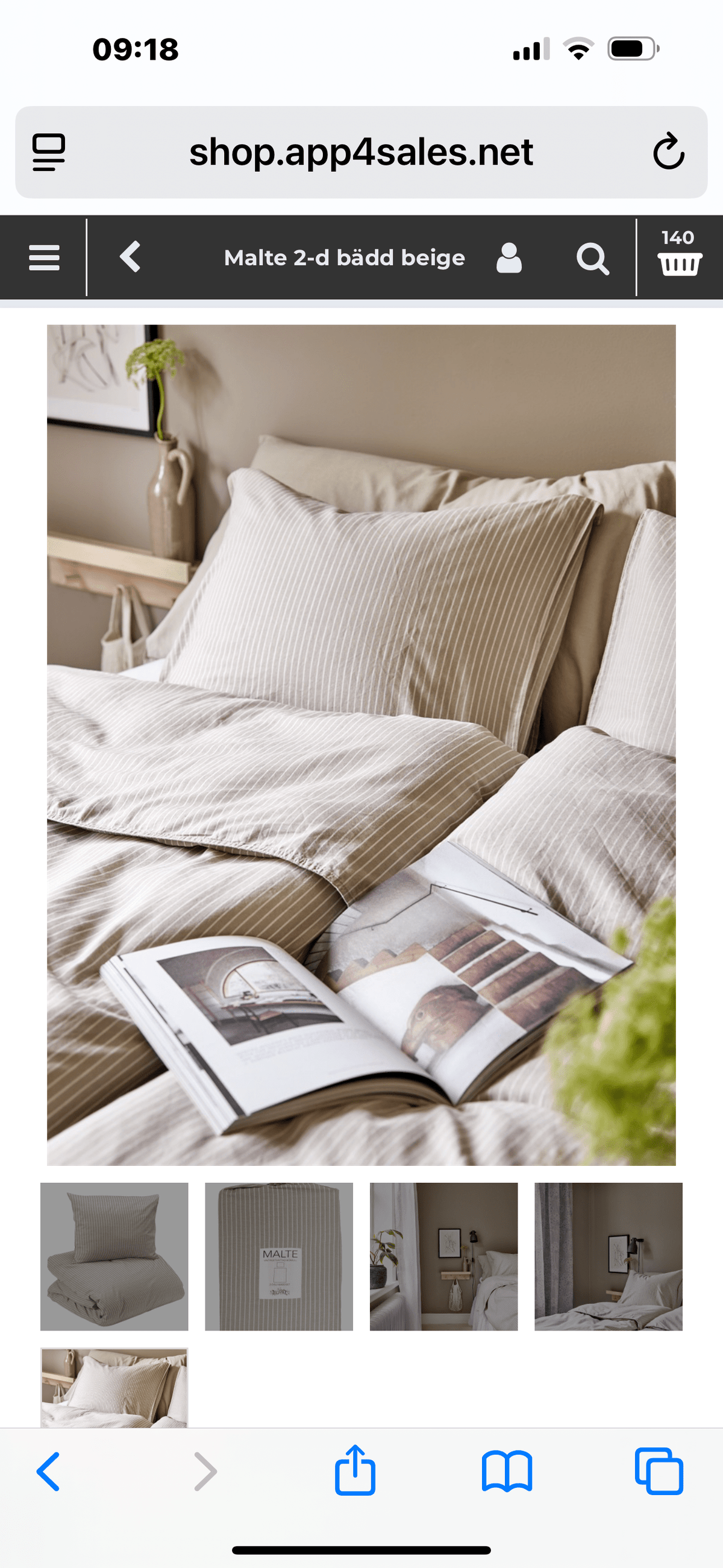 Malte 2-d bädd beige - Nordiska Hemtextil
