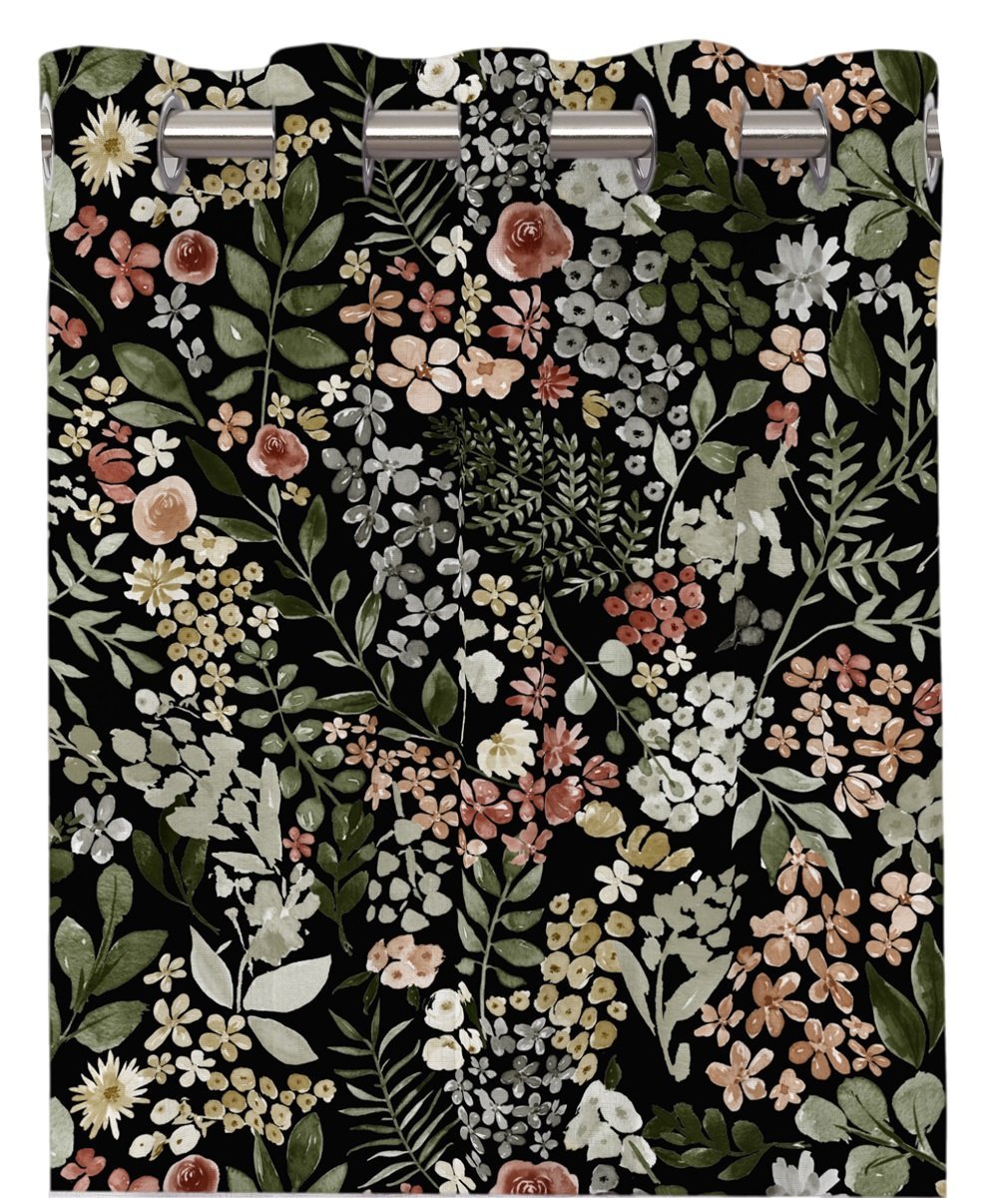 Ida öljettlängder svart/grön 2x140x240cm - Nordiska Hemtextil
