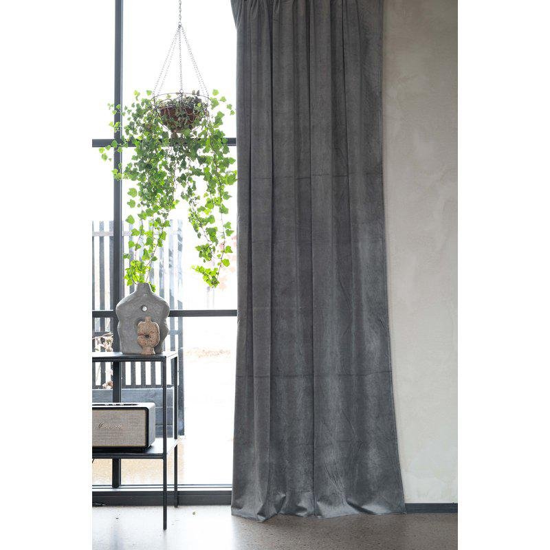 ESTHER GRÅ/85 Öljettlängder 2x135x250cm - Nordiska Hemtextil