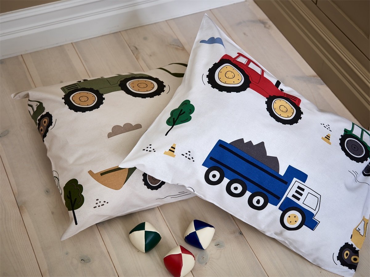 Busy tractors 2-d bädd beige - Nordiska Hemtextil
