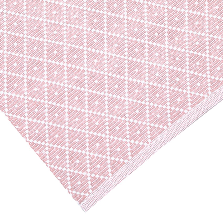 ÅTERVUNNEN LÖPARE ELLA, LJUSROSA/VIT. 33x120cm