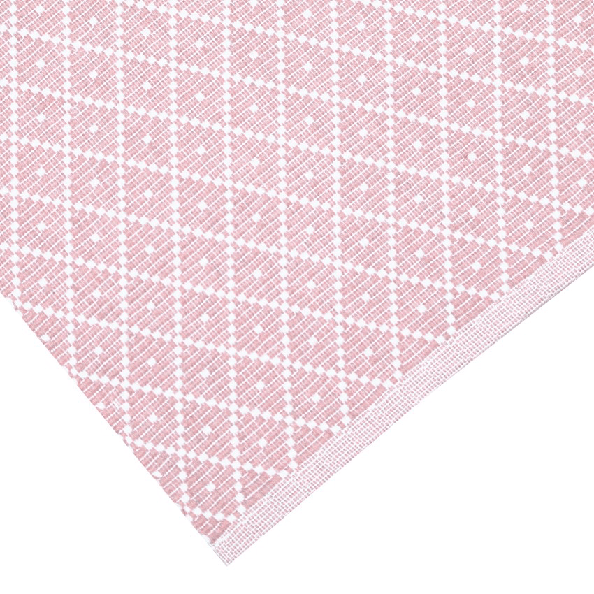 ÅTERVUNNEN LÖPARE E ELLA, LJUSROSA/VIT. 33x120cm - Nordiska Hemtextil