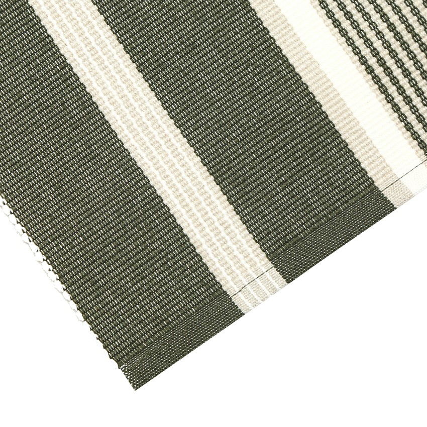 ÅTERVUNNEN LÖPARE GRETA, OLIVGRÖN/LINNE. 33x240cm