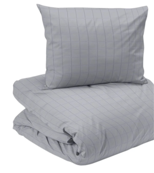 Square satin 2-d bädd ljusgrå