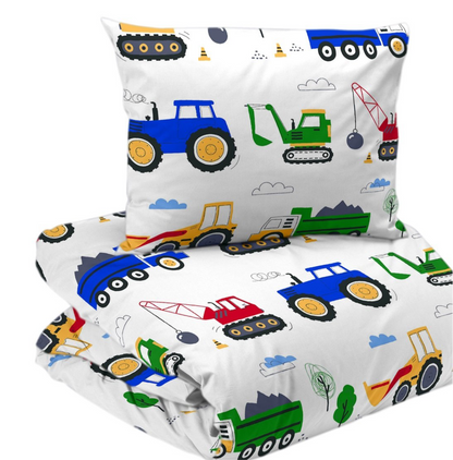 Busy tractors 2-d bädd vit
