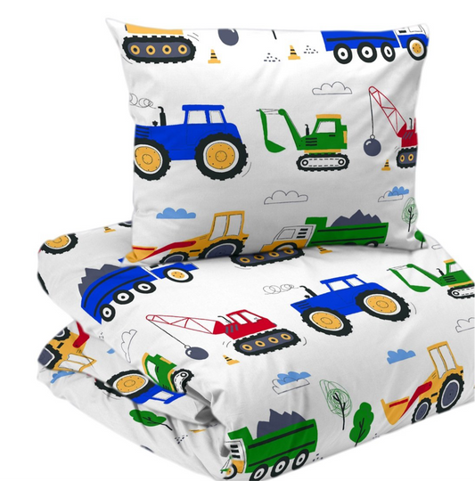 Busy tractors 2-d bädd vit