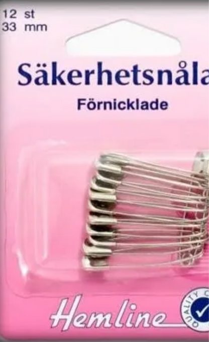 SÄKERHETSNÅLAR 33 MM  12st