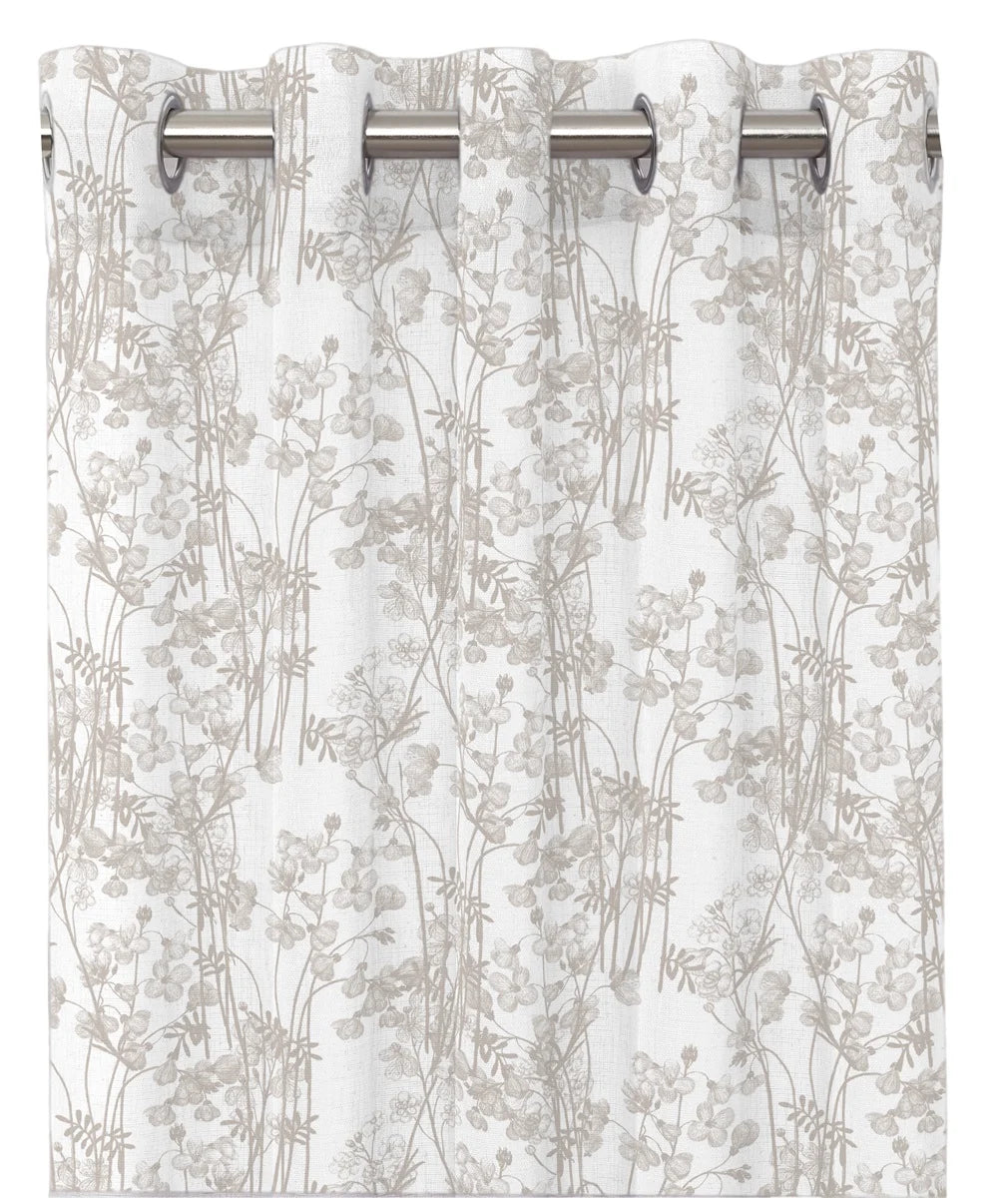 Floral eyelet curtain pink. 50x250cm