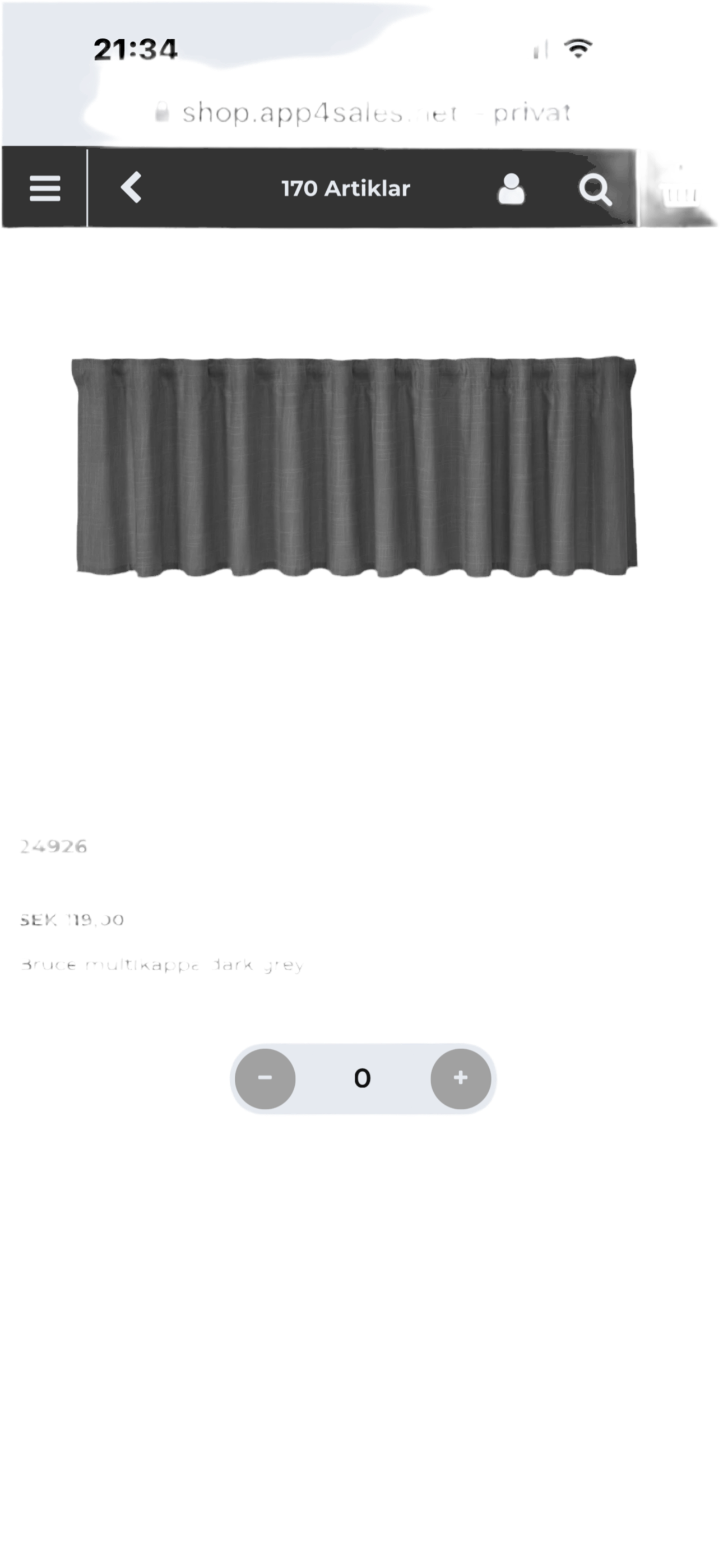 Bruce multikappa dark grey. 1x50x250cm
