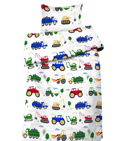 Busy tractors 2-d bädd vit