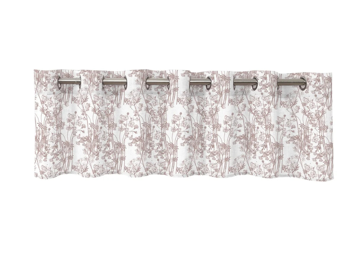 Floral eyelet curtain pink. 50x250cm