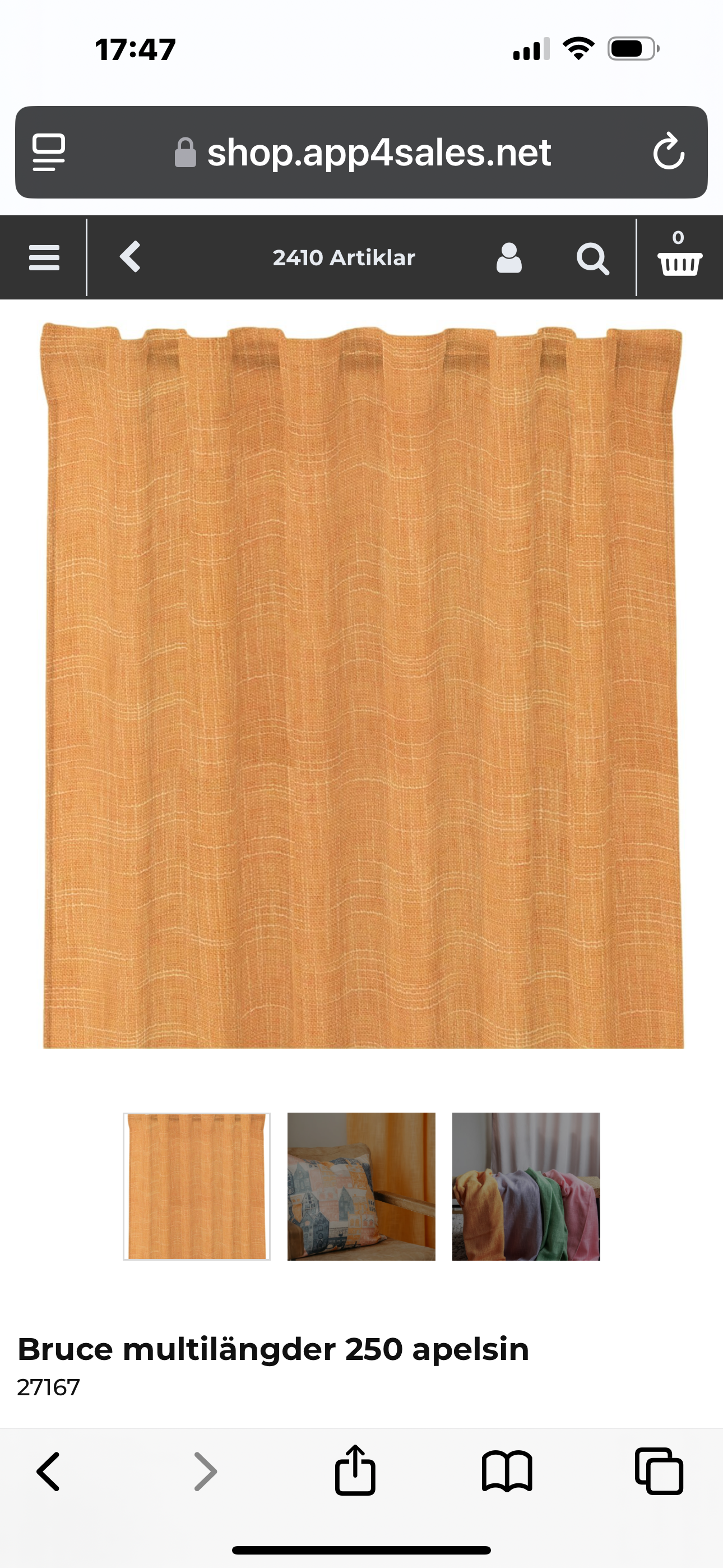 Bruce multi-length 250 orange 2x140x250cm