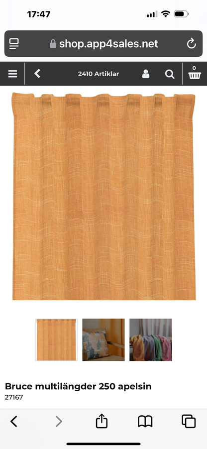 Bruce multi-length 250 orange 2x140x250cm