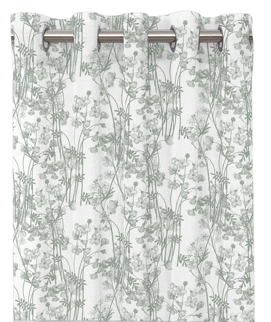 Blommigt öljettlängder grön 120x240cm
