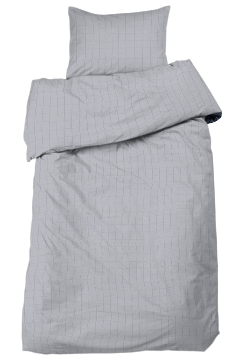 Square satin 2-d bädd ljusgrå
