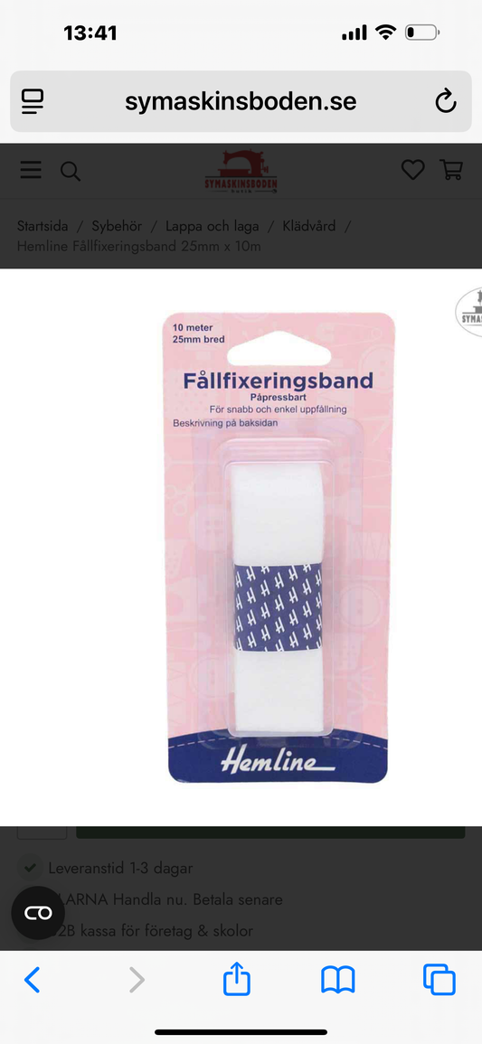 Hemline Fållfixeringsband 25mm x 10meter