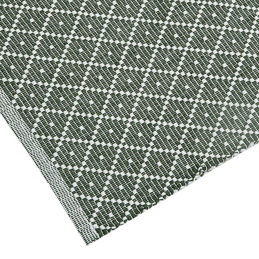 ÅTERVUNNEN LÖPARE ELLA, OLIVGRÖN/BEIGE 33x120cm