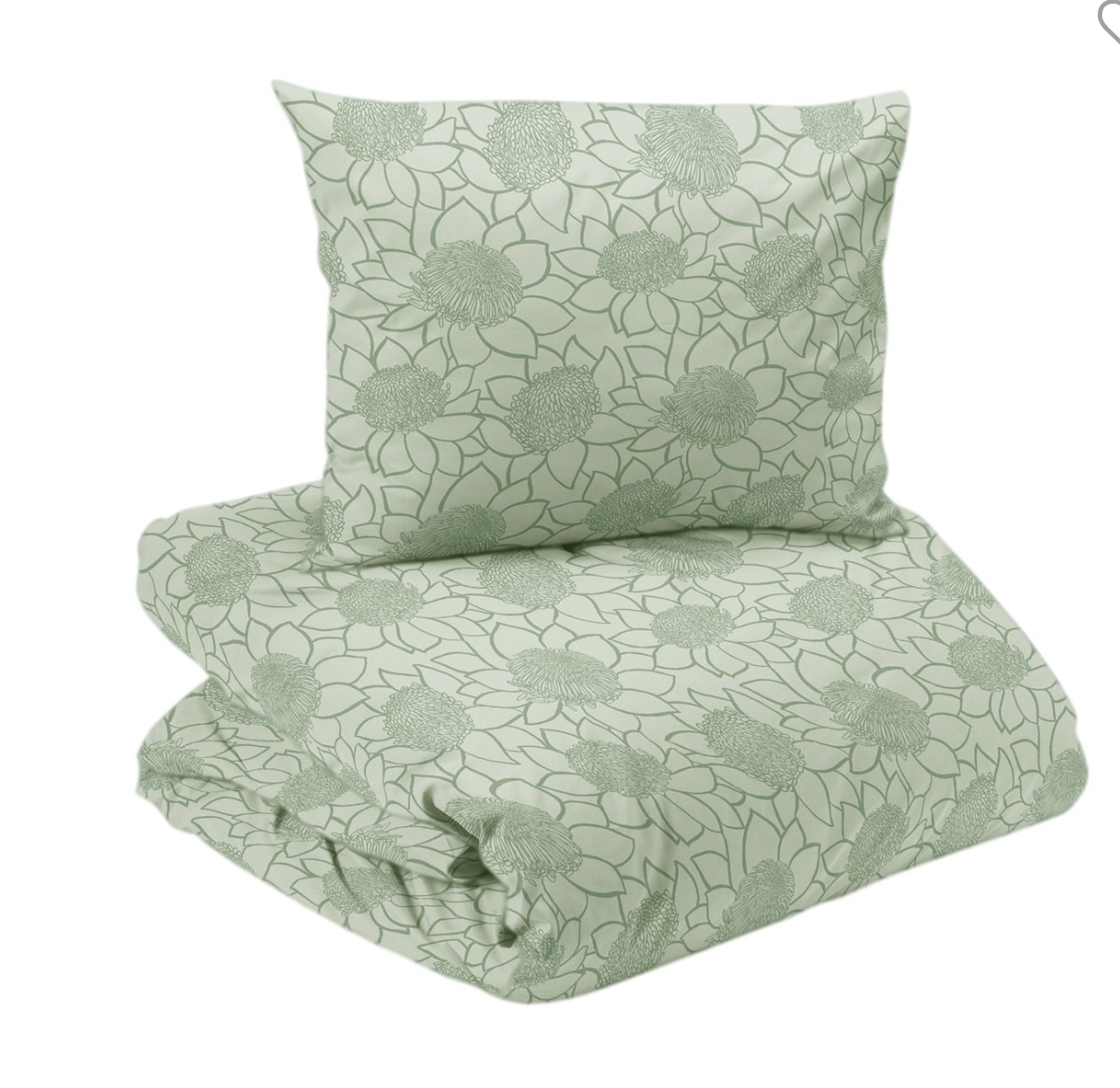 Billie satin 2-d bädd grön